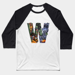 Letter W doodle art Baseball T-Shirt